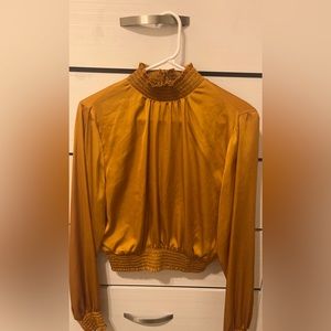 Long nice overneck top mustard yellow